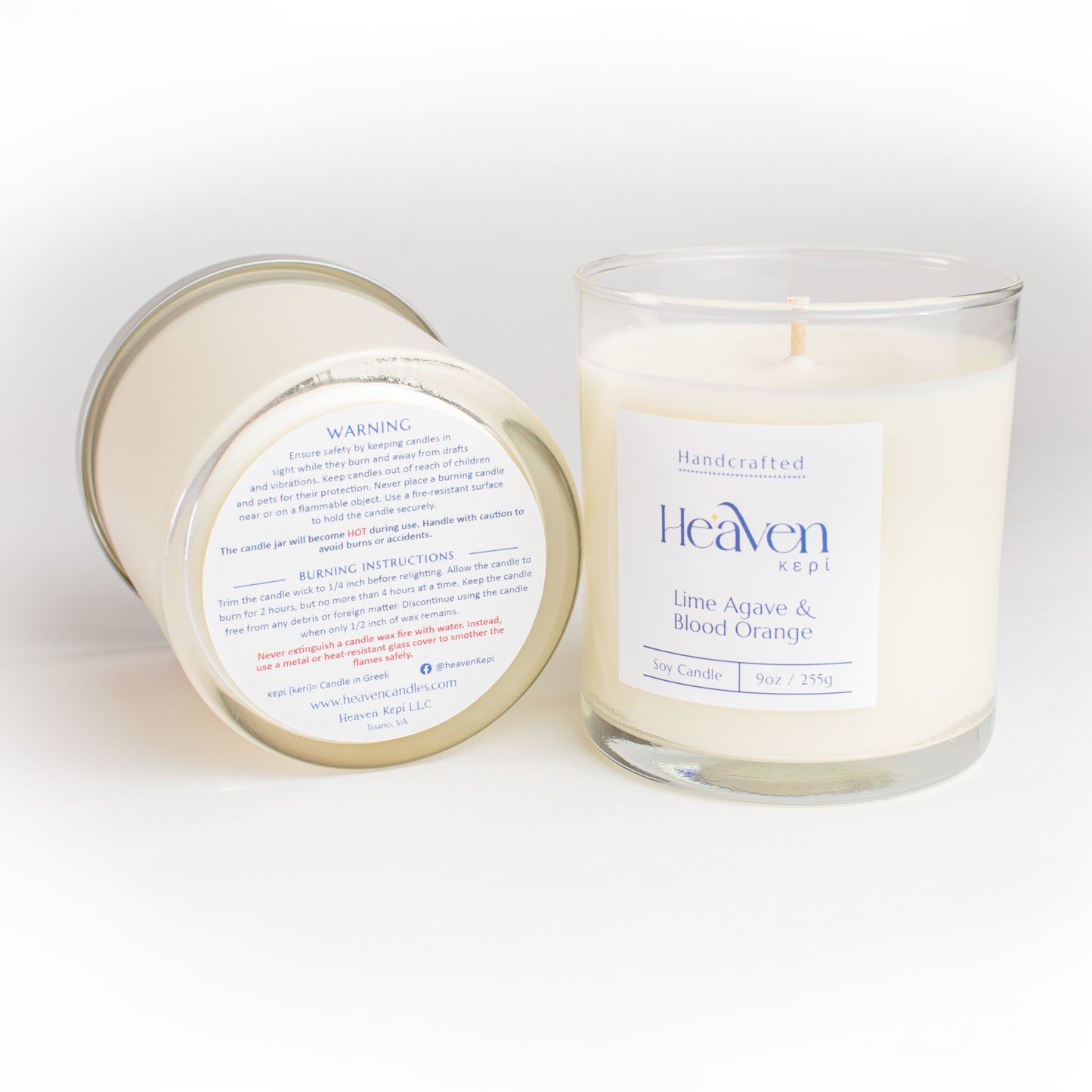 Home décor citrus candle blood orange and lime agave