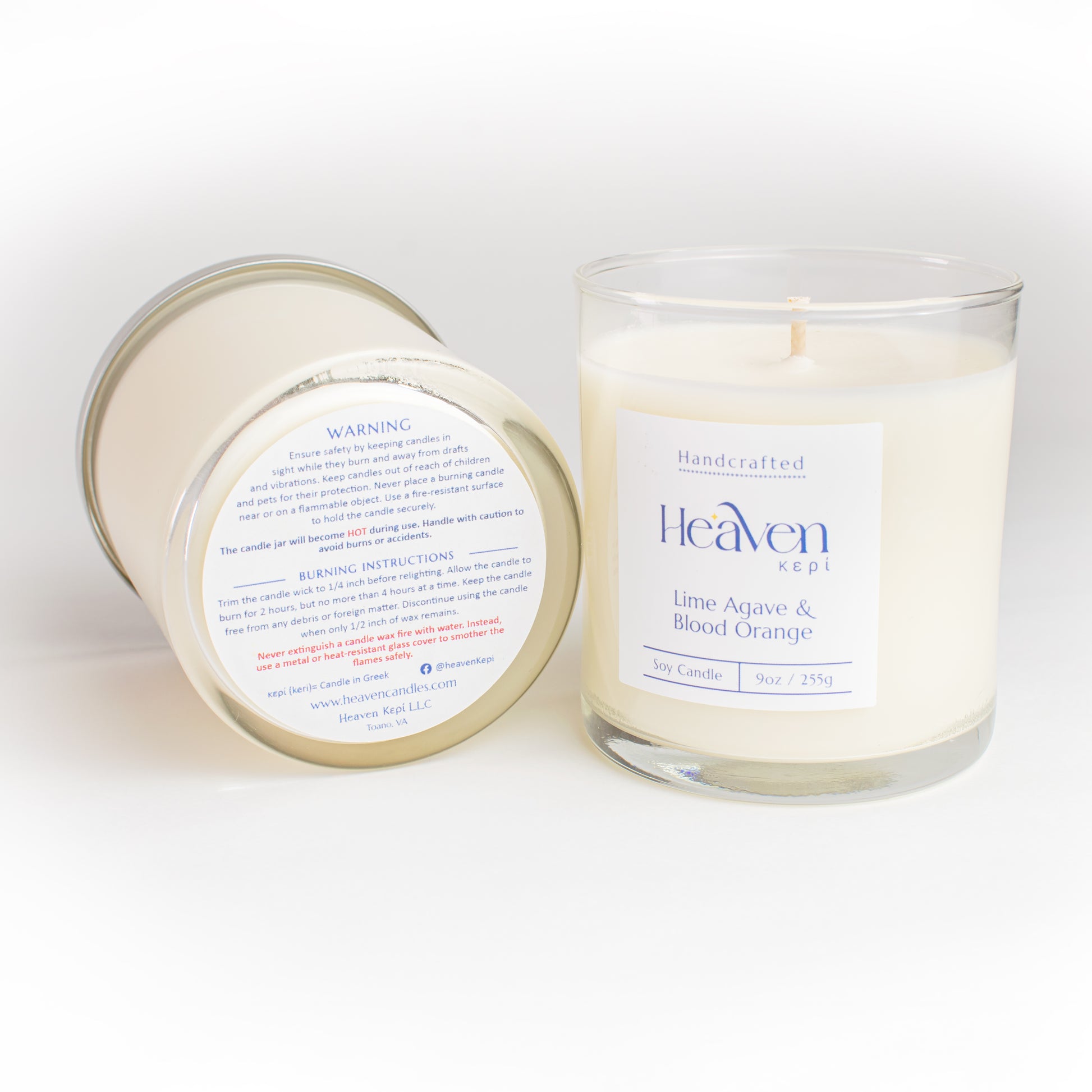 Home décor citrus candle blood orange and lime agave