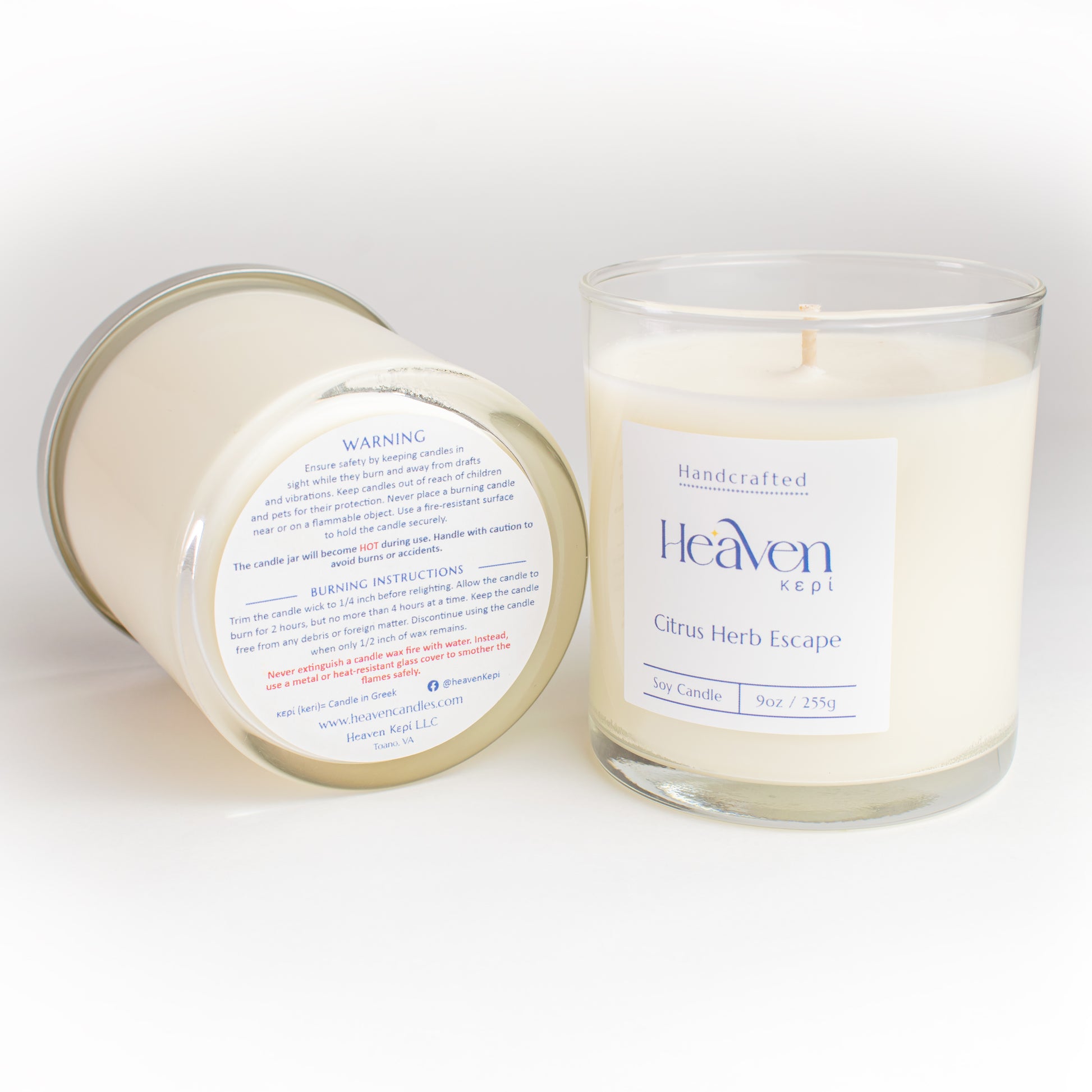 Kitchen and dining room candle with refreshing, uplifting citrus herbal scent.
