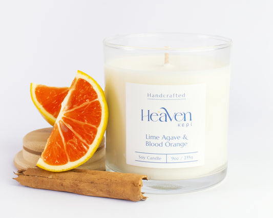 Fresh lime blood orange soy candle hand-poured