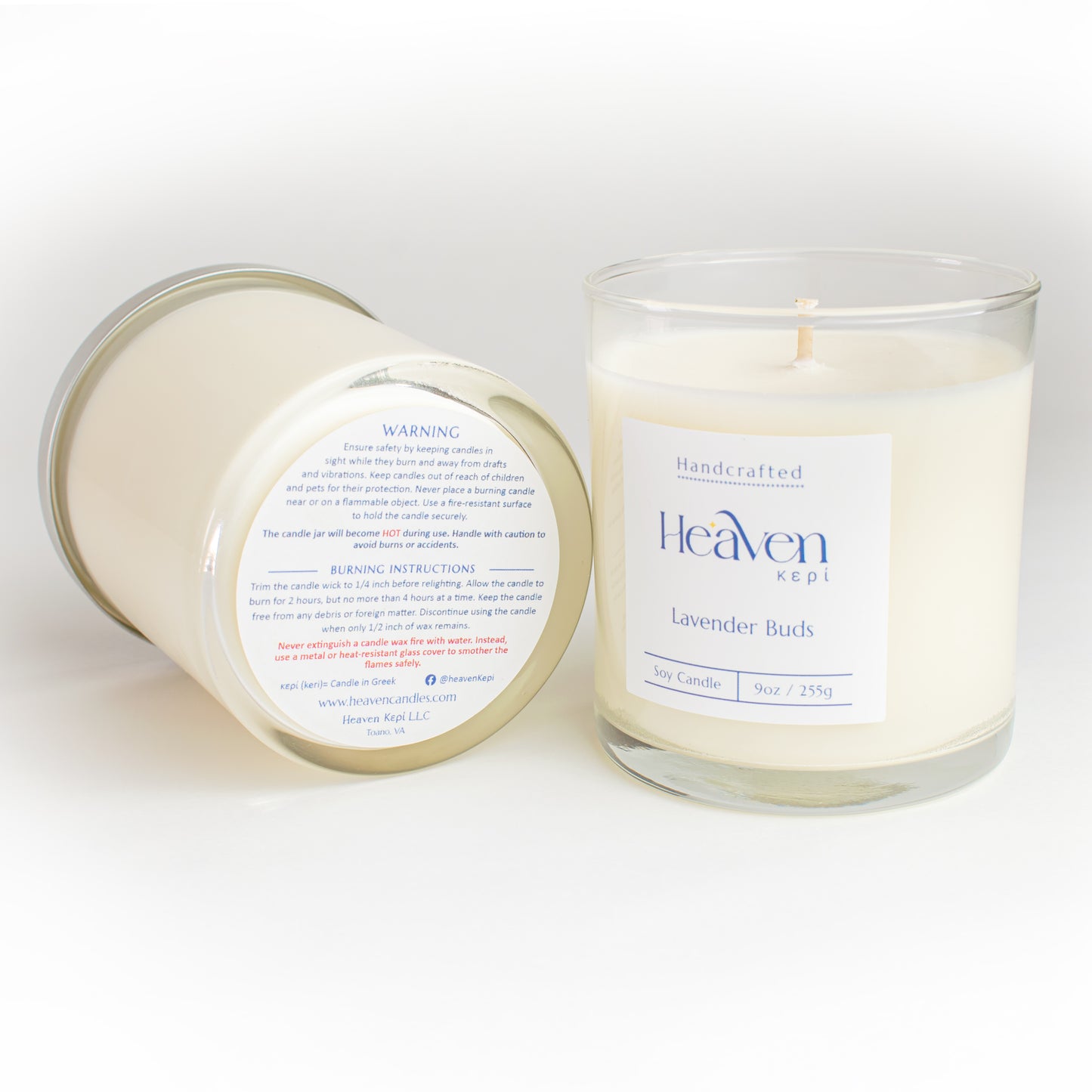 Artisan Lavender soy candle hand poured small batch clean bur