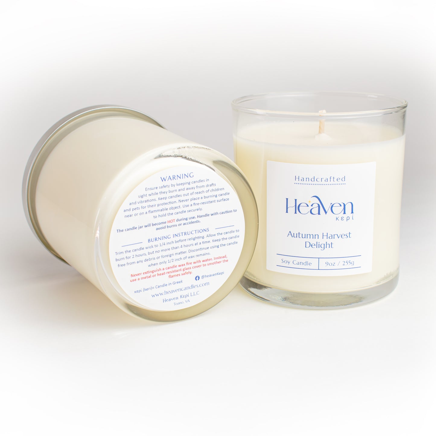 Hand-poured fall scented soy candle with cranberry, fig, cinnamon, and vanilla.
