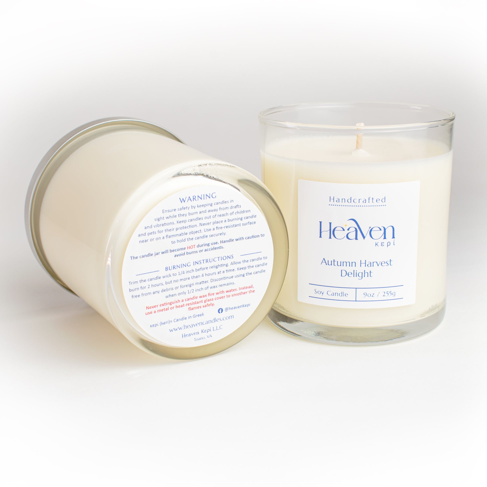 Hand-poured fall scented soy candle with cranberry, fig, cinnamon, and vanilla.
