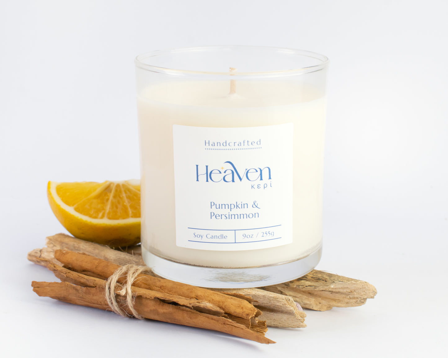 Pumpkin & Persimmon artisan soy candle by Heaven Kepi