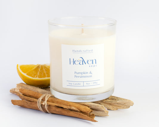 Pumpkin & Persimmon artisan soy candle by Heaven Kepi