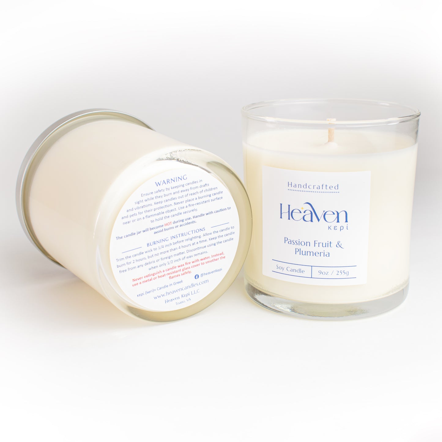 Tropical scented candle with passion fruit and plumeria blossom
